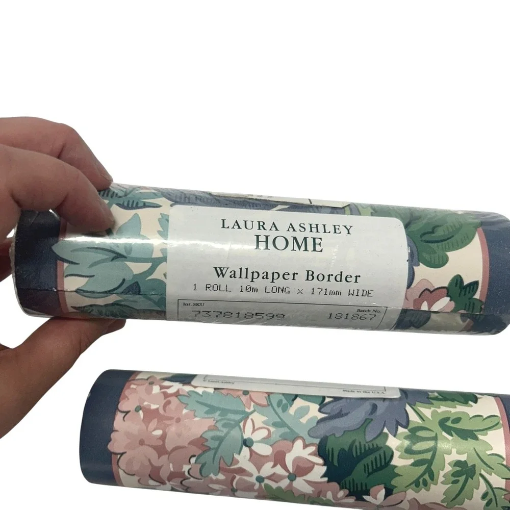 Laura Ashley Ashbourne‎ Floral Wallpaper Border 2 Rolls Vintage Cottagecore